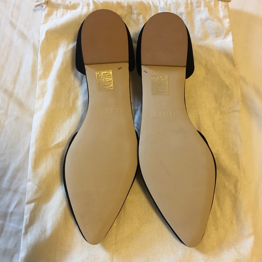 NWOB Jcrew $158 D’orsay suede flats black 8 - Picture 2 of 6